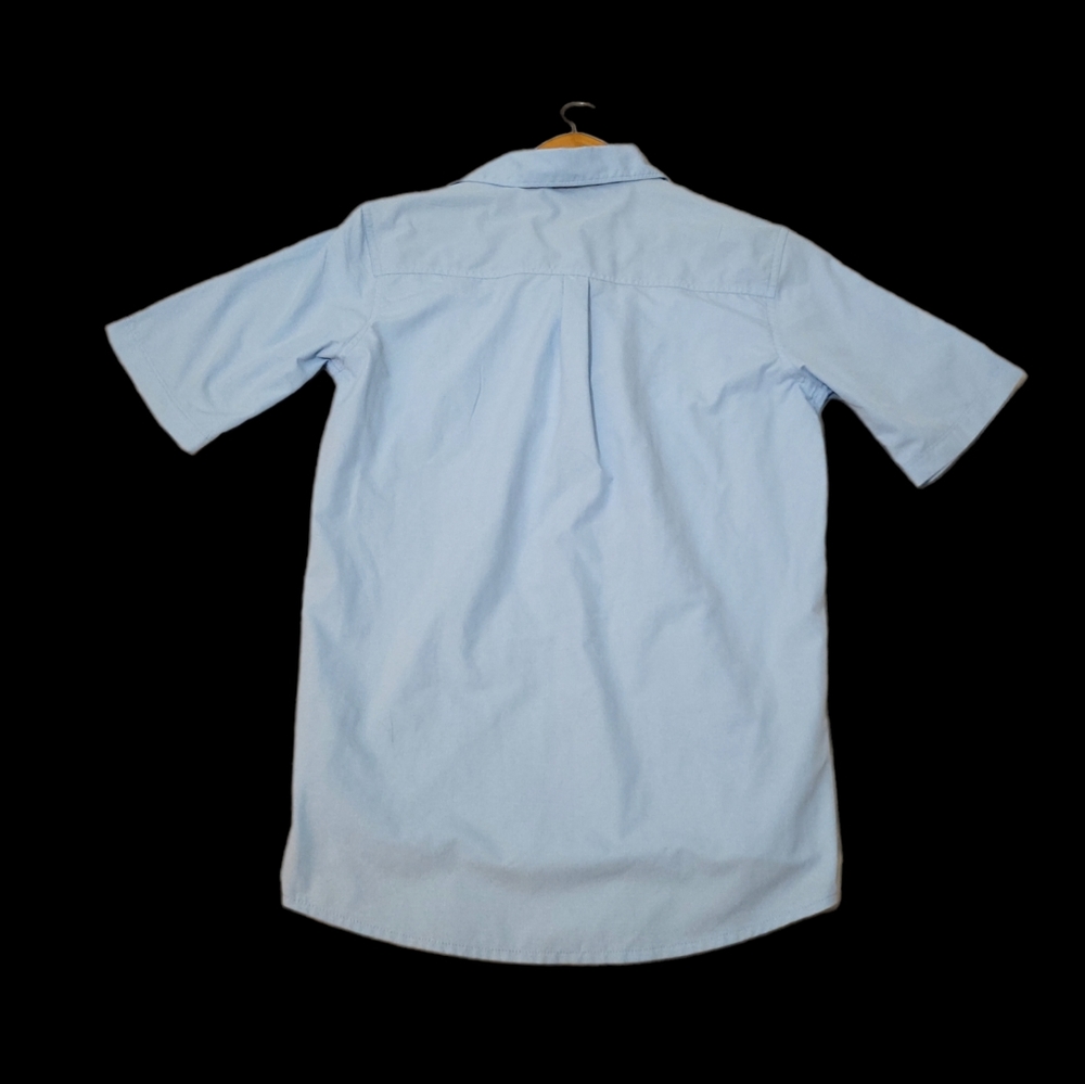 WRANGLER SHIRT MENS SMALL LIGHT BLUE SHORT SLEEVE BUTTON UP COLLARD - Picture 2 of 7